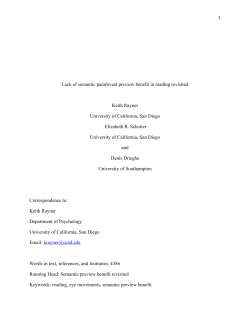 Lack of semantic parafoveal preview benefit in reading