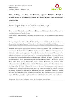 The Fishery of the Freshwater Oyster Etheria Elliptica