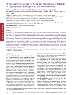 Phylogenomic Evidence for Separate Acquisition of Plastids in