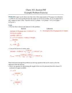 Chem 103, Section F0F Example Problem Exercise