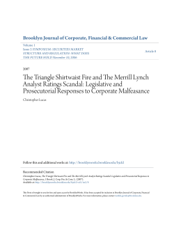 The Triangle Shirtwaist Fire and The Merrill Lynch