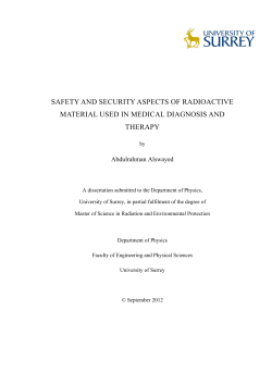 safety and security aspects of radioactive material used in medical