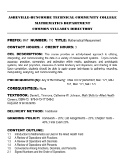 Mat 172 Precalculus Trigonometry - A