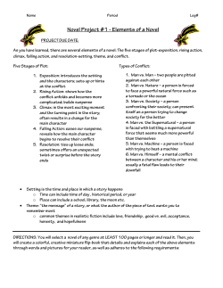 Novel Project #1 - Elements of a Novel