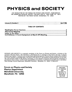 PHYSICS and SOCIETY