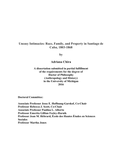 Uneasy Intimacies: Race, Family, and Property in
