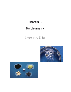 Chapter(3! Stoichiometry! ! Chemistry!E/1a!