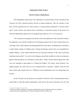 Independent Study Project: Sherlock Holmes Sitting Room This