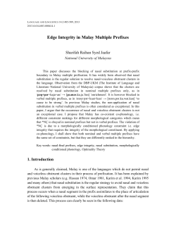 Edge Integrity in Malay Multiple Prefixes