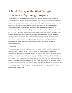 A Brief History of the West Georgia Humanistic Psychology Program