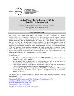 Action Plan of the Conference of INGOs June 201 5