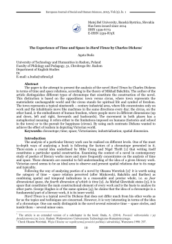 The Experience of Time and Space in Hard Times by Charles Dickens