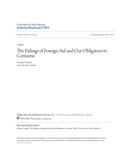 The Failings of Foreign Aid and Our Obligation to Consume