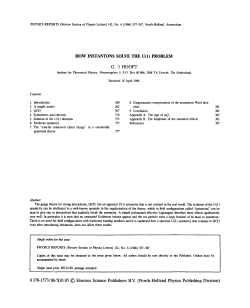 HOW INSTANTONS SOLVE THE U(1) PROBLEM G. `t HOOFT 0370