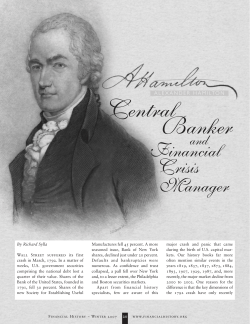 ALEXANDER HAMILTON Central Banker