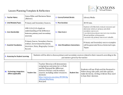 Primary and Secondary Sources