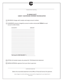 Credit Card Reconciliation form