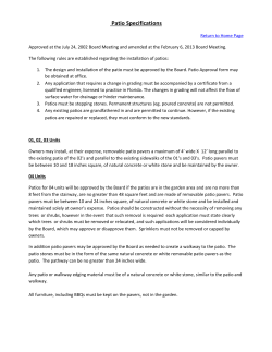 Patio Specifications