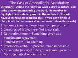 “The Cask of Amontillado” Vocabulary
