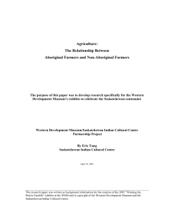 Agriculture: The Relationship Between Aboriginal Farmers and Non