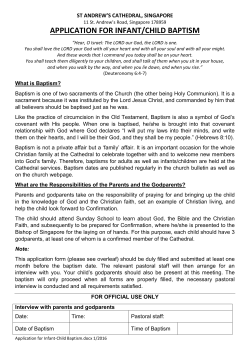 application for infant/child baptism