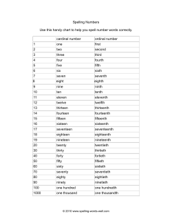 Print our chart for spelling numbers.