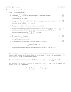 Math 241, Quiz 2 Solutions March 3, 2014 There are four