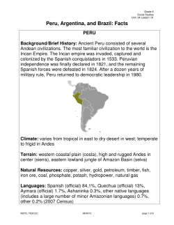 Peru, Argentina, and Brazil: Facts