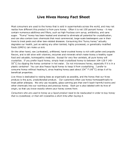 Live Hives Honey Fact Sheet
