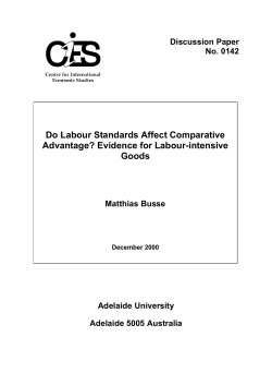 Do Labour Standards Affect Comparative Advantage? Evidence for