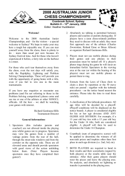 Bulletin 0 - NSW Junior Chess League