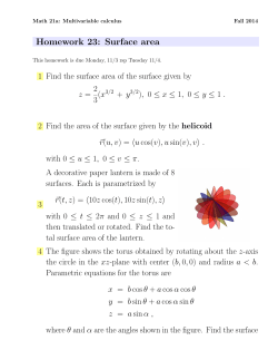 Homework 23: Surface area