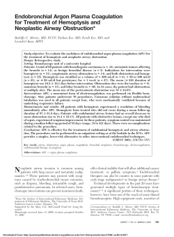 Endobronchial Argon Plasma Coagulation for