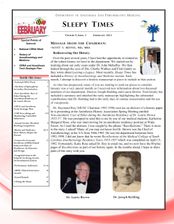 SLEEPY TIMES - The Medical University of South Carolina