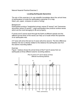 Locating Earthquake Epicentres