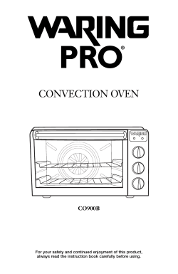 CO900B Convection Oven Instruction Booklet
