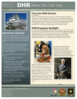 From the DHR Director DHR Employee Spotlight
