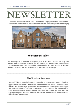 Spring Newsletter 2015 - Lincoln House Surgery