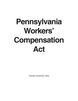Pennsylvania Workers` Compensation Act