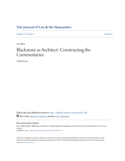 Blackstone as Architect: Constructing the Commentaries