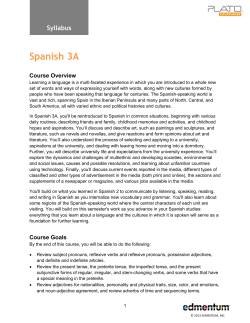 Syllabus_Spanish 3A - Digital Learning Department