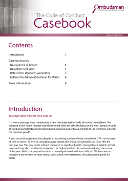 Code of Conduct Casebook Issue 8 - ombudsman