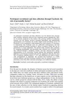 Participant recruitment and data collection through Facebook: the
