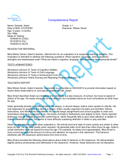 Sample WIIIP Comprehensive Report