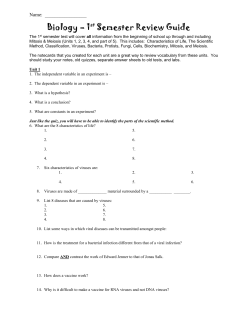 Biology &ndash; 1st Semester Review Guide