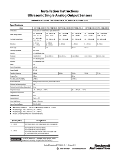 Ultrasonic Single Analog Output Sensors Installation