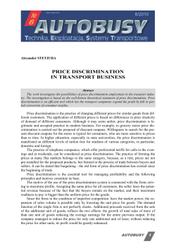 price discrimination in transport business - Autobusy