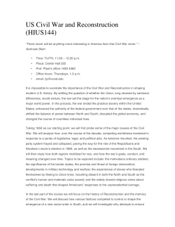 US Civil War and Reconstruction (HIUS144)