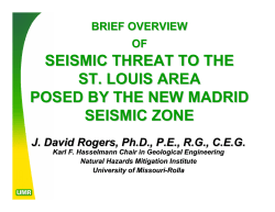 seismic threat to the st. louis area posed by the new madrid seismic