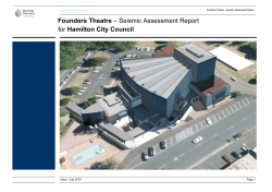 Founders Theatre &ndash; Seismic Assessment Report for Hamilton City